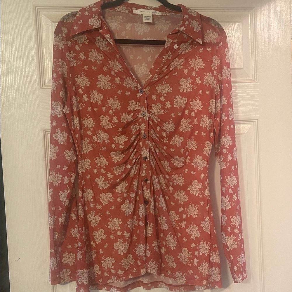 Beautiful sheer floral print blouse